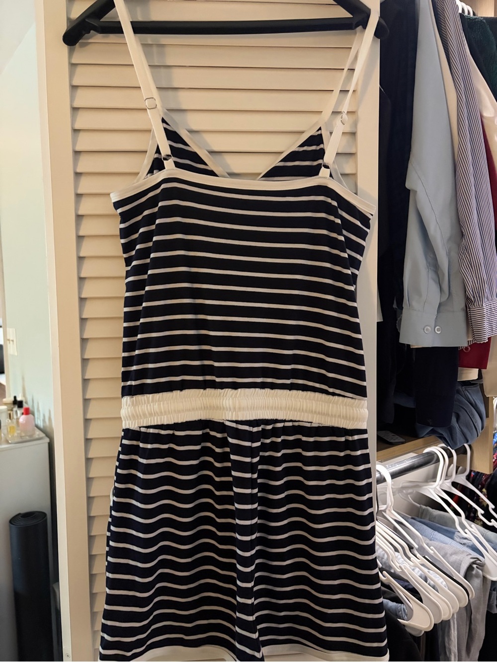 CUPSHE Striped Navy and White Button Romper - Picture 2 of 2